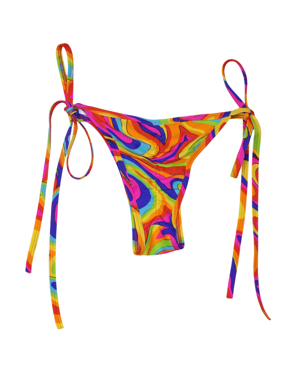 Siren Glow tie-side cheeky scrunch bikini bottom with adjustable fit