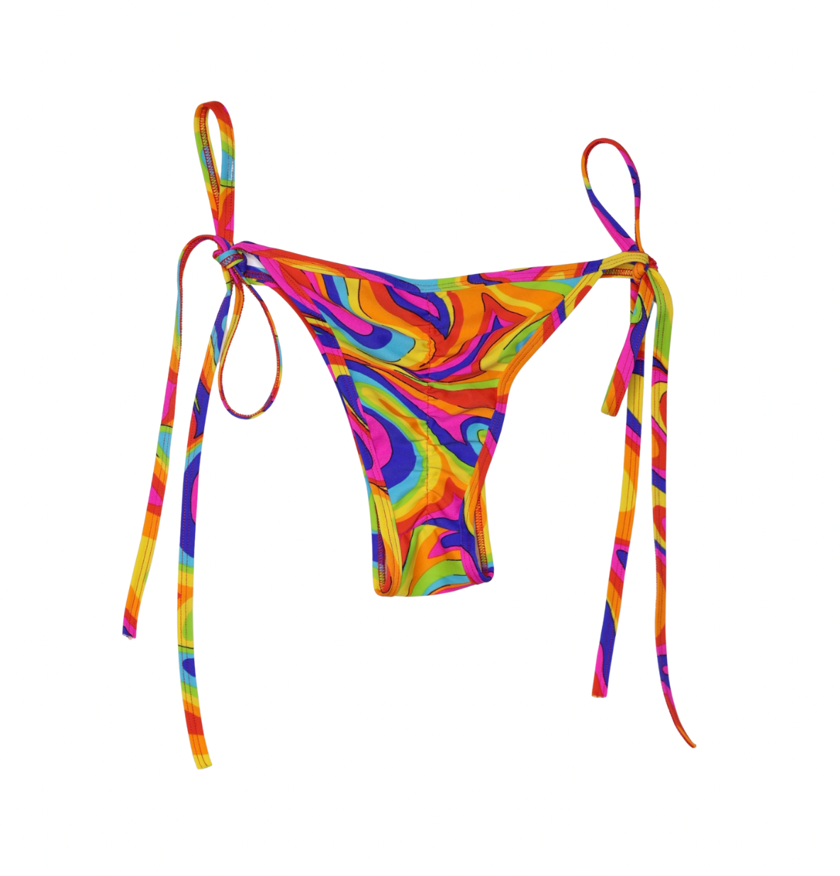 Siren Glow tie-side cheeky scrunch bikini bottom with adjustable fit