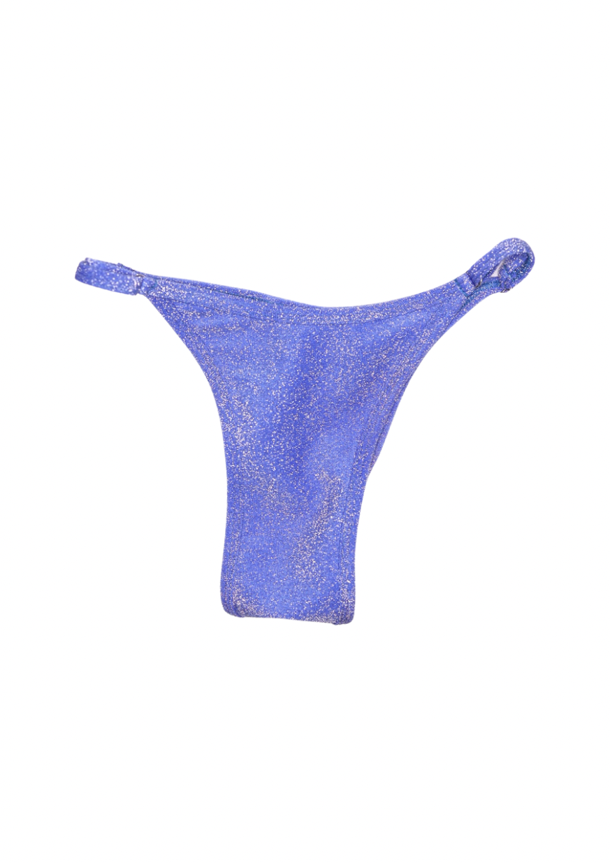 adjustable scrunch bikini bottom in sparkle blue sedona fabric