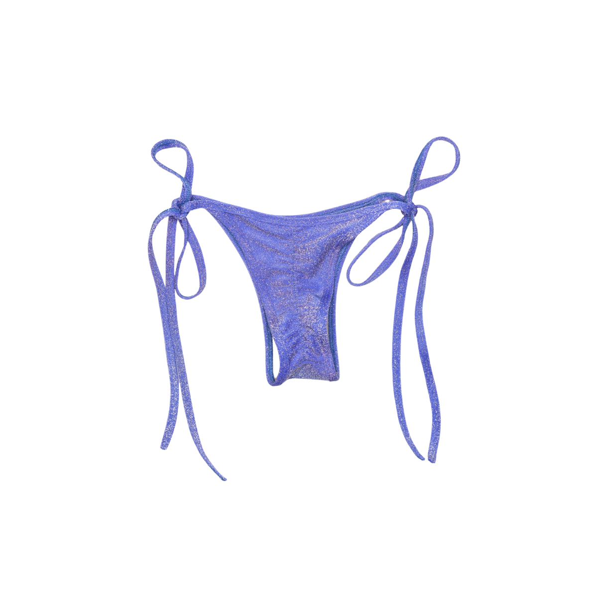 tie side scrunch brazilian bikini bottom in sparkle blue sedona fabric
