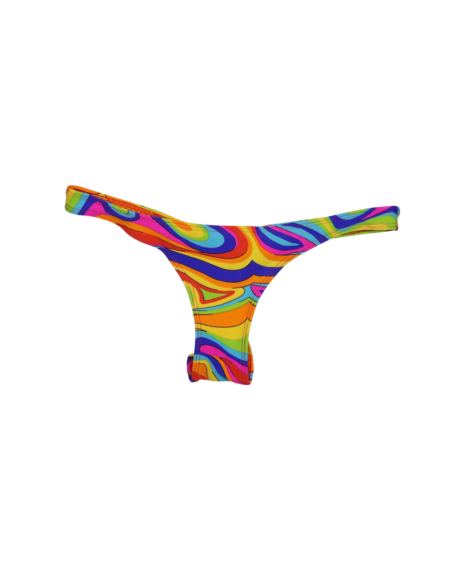 Siren Glow swirl print brazilian bikini bottom with cheeky scrunch cut, handmade swimwear