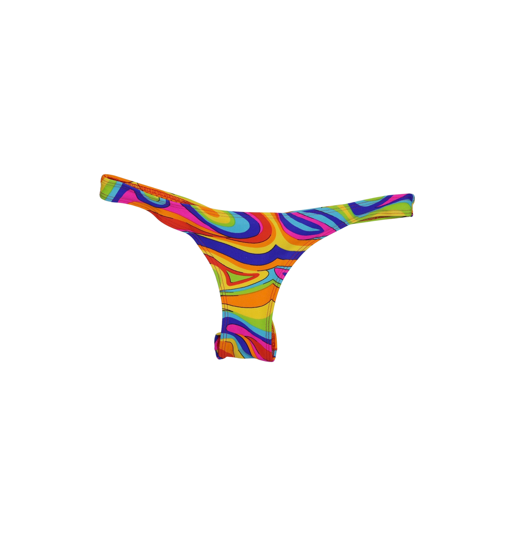Siren Glow swirl print brazilian bikini bottom with cheeky scrunch cut, handmade swimwear