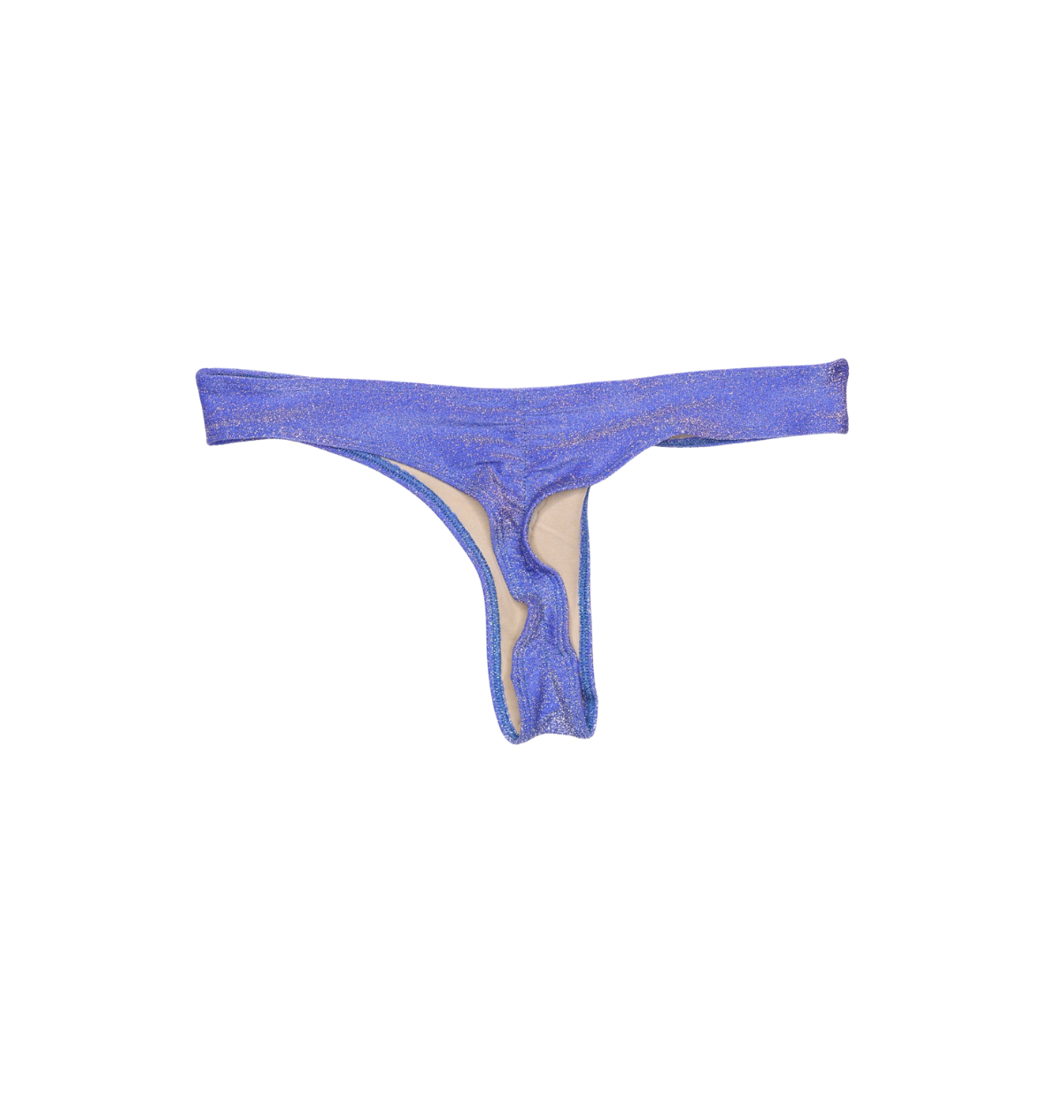 scrunch thong bottom in sparkle blue sedona fabric