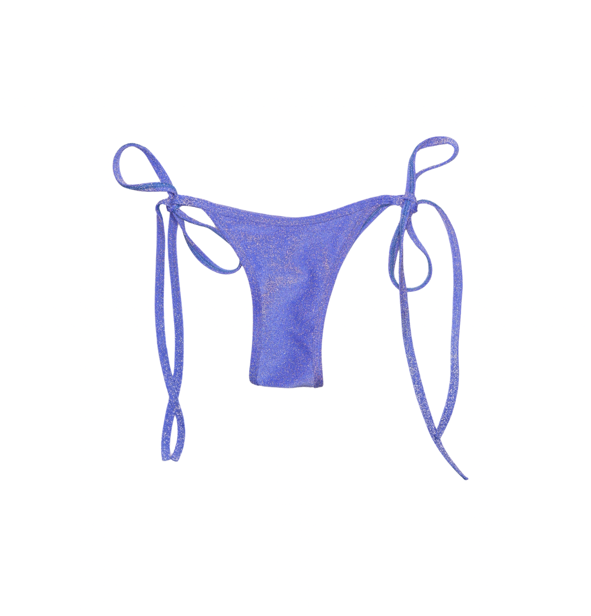 tie side scrunch brazilian bikini bottom in sparkle blue sedona fabric