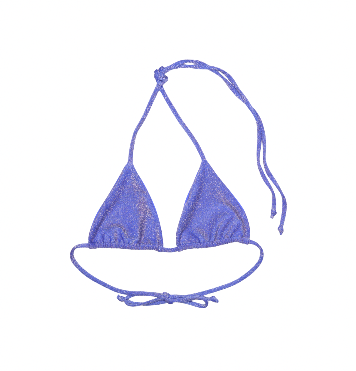 seamless triangle bikini top in sparkle blue sedona fabric